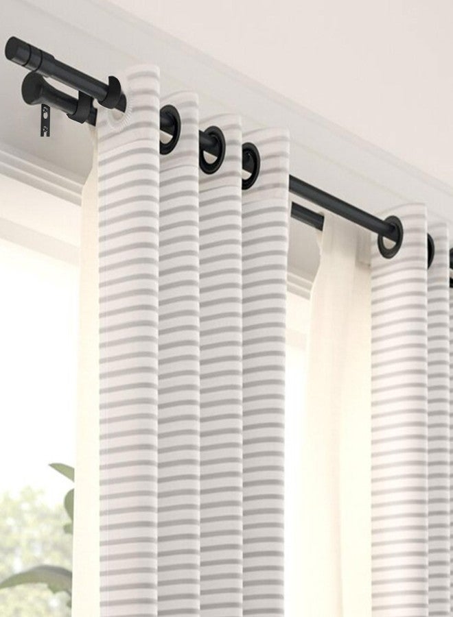 Shonmogar Double Curtain Rod Bracket 6 Pack Metal Curtain Rod Holders for Wall Sturdy Curtain Bracket for 1 Inch Curtain Rod Black Wall Mounted Curtain Rod Hooks for Bedroom Living Room Patio - Image 4